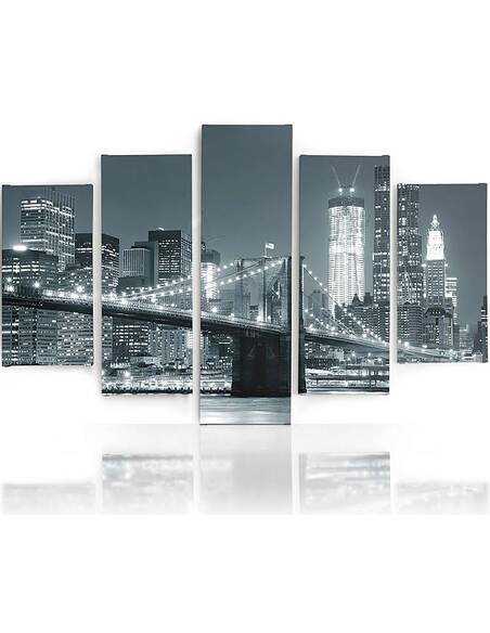 Composition de 5 tableaux PONT imprimé sur toile - par Feeby