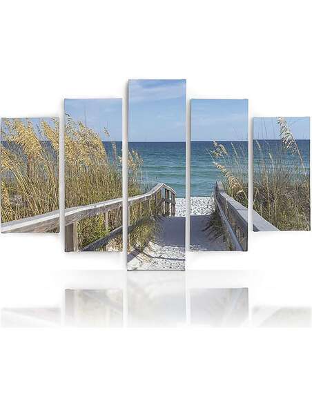 Composition de 5 tableaux TRAVERSANT LA MER imprimé sur toile - par Feeby