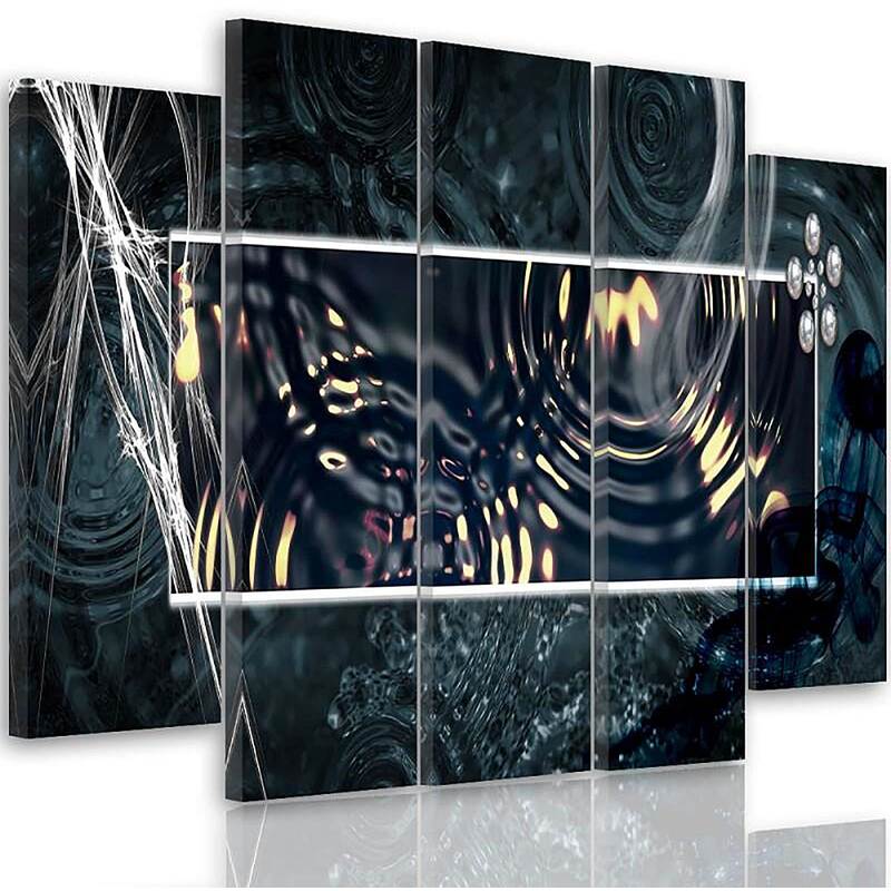 Tableau abstraction de l'eau vu de face, panneaux disposés en décalé