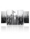 Composition de 5 tableaux UN PONT EN BOIS imprimé sur toile - par Feeby