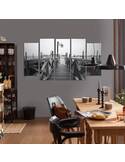Composition de 5 tableaux UN PONT EN BOIS imprimé sur toile - par Feeby