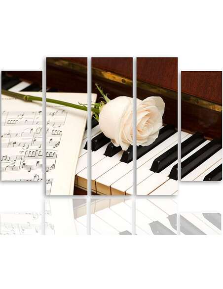 Composition de 5 tableaux PIANO imprimé sur toile - par Feeby