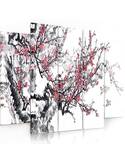 Composition de 5 tableaux CERISIER JAPONAIS imprimé sur toile - par Feeby
