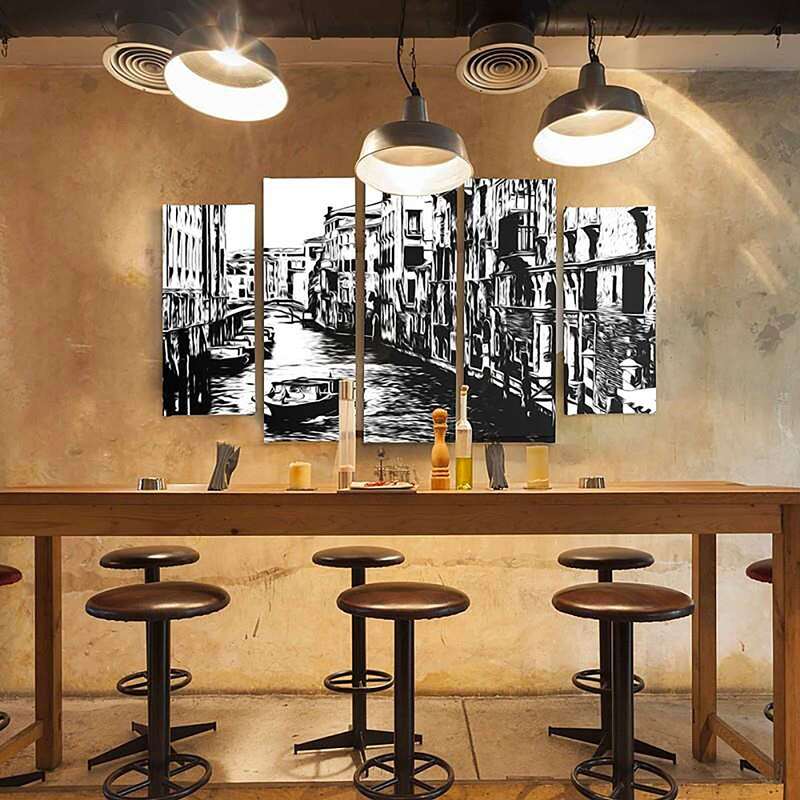 Composition de 5 tableaux CANAL DE VENISE imprimé sur toile - par Feeby