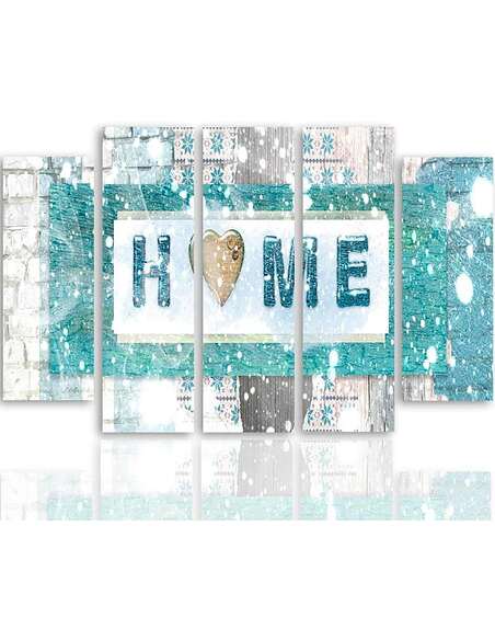 Composition de 5 tableaux D’HIVER imprimé sur toile - par Feeby