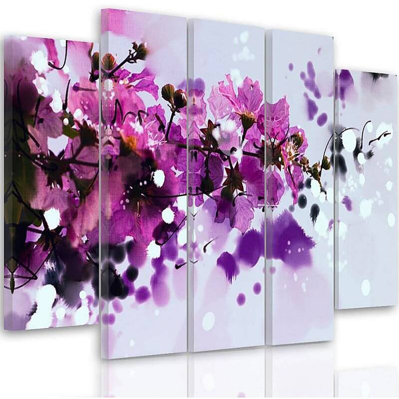 Composition de 5 tableaux BRANCHE BLOOMING imprimé sur toile - par Feeby