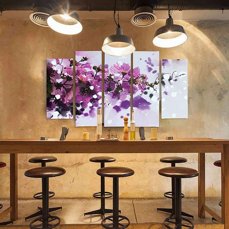 Composition de 5 tableaux BRANCHE BLOOMING imprimé sur toile - par Feeby