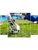 Composition de 5 tableaux FOOTBALL imprimé sur toile - par Feeby