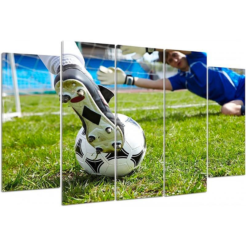 Composition de 5 tableaux FOOTBALL imprimé sur toile - par Feeby