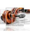 Composition de 5 tableaux VIOLON SUR PARTITION imprimé sur toile - par Feeby