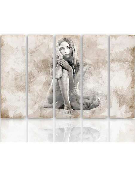 Composition de 5 tableaux TYPE ACT C imprimé sur toile - par Feeby