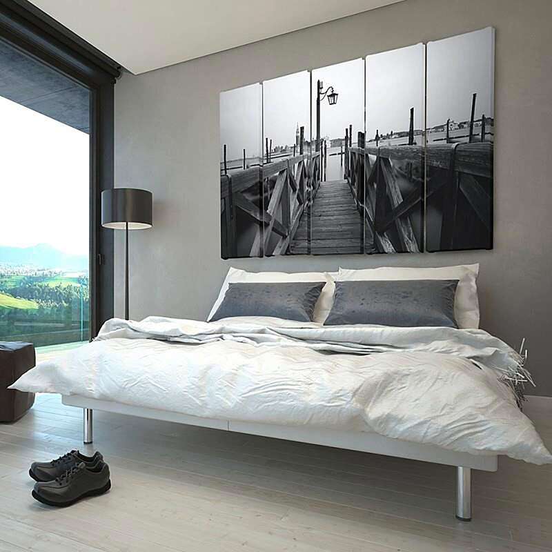 Composition de 5 tableaux PONT DE BOIS imprimé sur toile - par Feeby