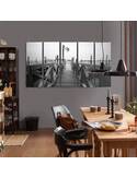 Composition de 5 tableaux PONT DE BOIS imprimé sur toile - par Feeby