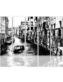 Composition de 5 tableaux CANAL DE VENISE imprimé sur toile - par Feeby