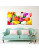 Composition de 5 tableaux TULIPES COLORÉES imprimé sur toile - par Feeby
