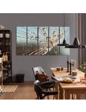 Composition de 5 tableaux DES GOUTTES DE ROSÉE ET COBWEB imprimé sur toile - par Feeby