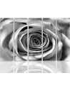Composition de 5 tableaux FLEUR ROSE imprimé sur toile - par Feeby