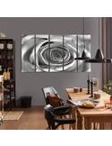 Composition de 5 tableaux FLEUR ROSE imprimé sur toile - par Feeby
