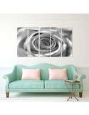 Composition de 5 tableaux FLEUR ROSE imprimé sur toile - par Feeby