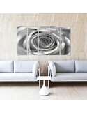 Composition de 5 tableaux FLEUR ROSE imprimé sur toile - par Feeby
