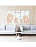 Composition de 5 tableaux LE BONBONS AIMER imprimé sur toile - par Feeby