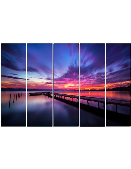 Composition de 5 tableaux CIEL PLEIN DE COULEURS imprimé sur toile - par Feeby