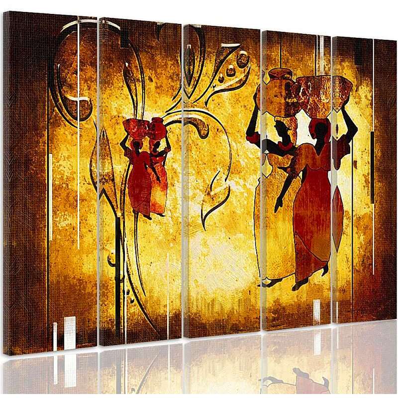 Composition de 5 tableaux AFRIQUE NOSIWODY imprimé sur toile - par Feeby