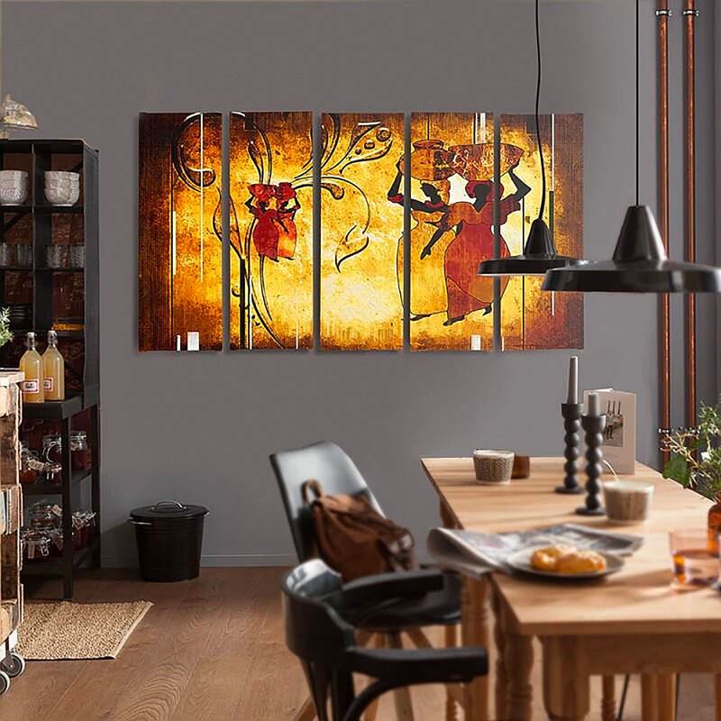 Composition de 5 tableaux AFRIQUE NOSIWODY imprimé sur toile - par Feeby