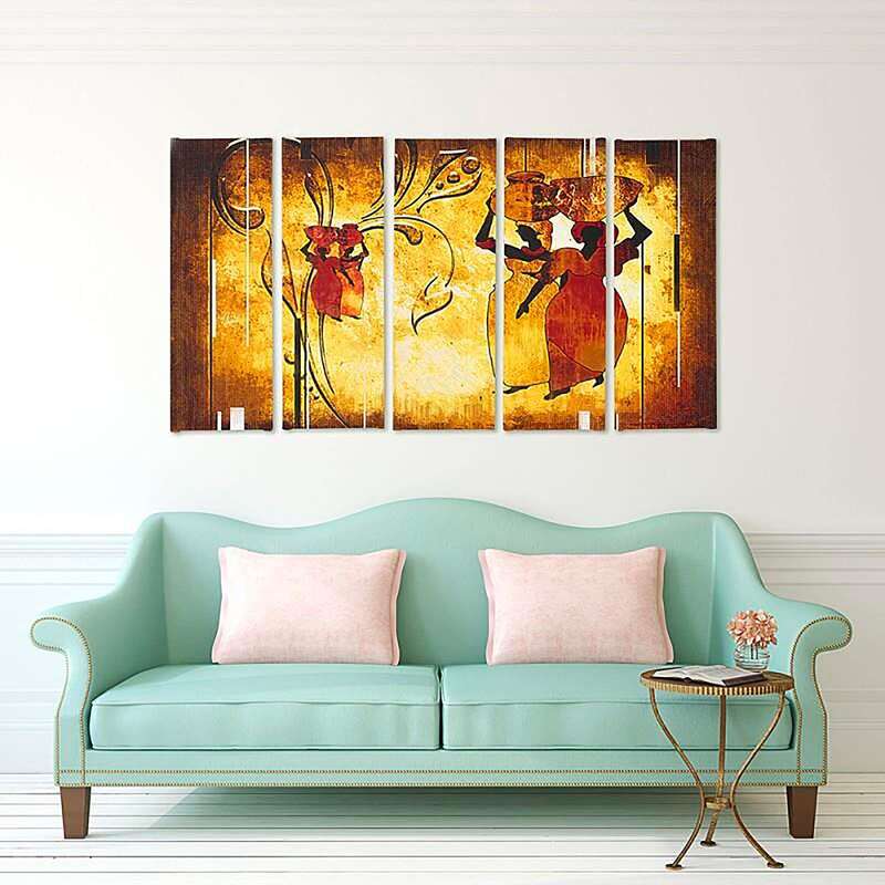 Composition de 5 tableaux AFRIQUE NOSIWODY imprimé sur toile - par Feeby