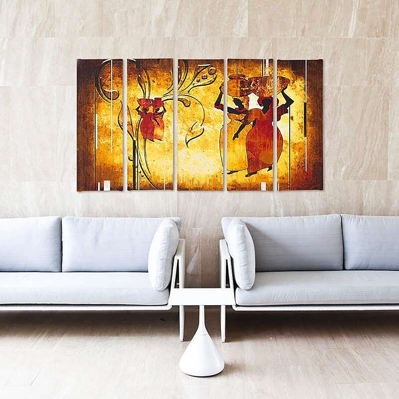 Composition de 5 tableaux AFRIQUE NOSIWODY imprimé sur toile - par Feeby