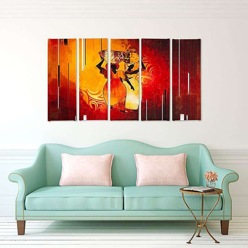 Composition de 5 tableaux SUD imprimé sur toile - par Feeby