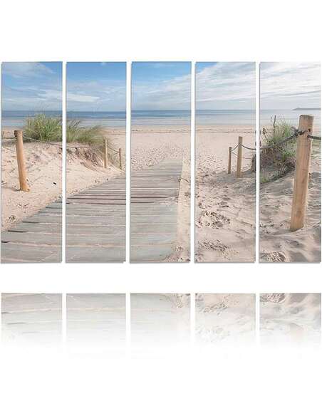 Composition de 5 tableaux DESCENTE VERS LA MER 1 imprimé sur toile - par Feeby