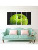 Composition de 5 tableaux POMME VERTE imprimé sur toile - par Feeby