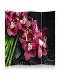 Paravent 4 volets LES ORCHID BORDEAUX - par Feeby