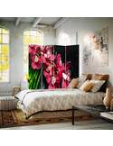 Paravent 4 volets LES ORCHID BORDEAUX - par Feeby