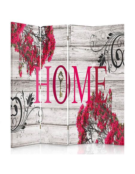 Paravent 4 volets TITRE MAISON AVEC DES FLEURS 2 - par Feeby