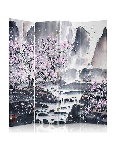 Paravent 4 volets DE CERISIER ROSE - par Feeby