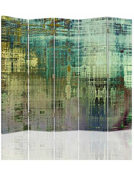 Paravent 5 volets ABSTRAIT IMAGINAIRE VERT - par Feeby