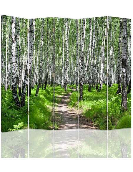 Paravent 5 volets FORÊT BIRCH 2 - par Feeby
