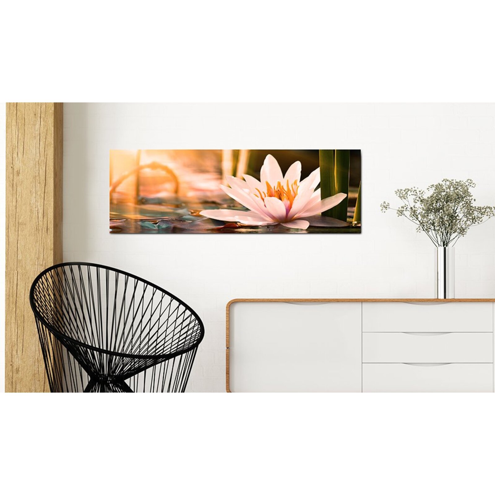 Tableau Déco Moderne Sur Verre - Fleurs De Lotus - 70x50 Cm - Marque ARTTOR - Neuf