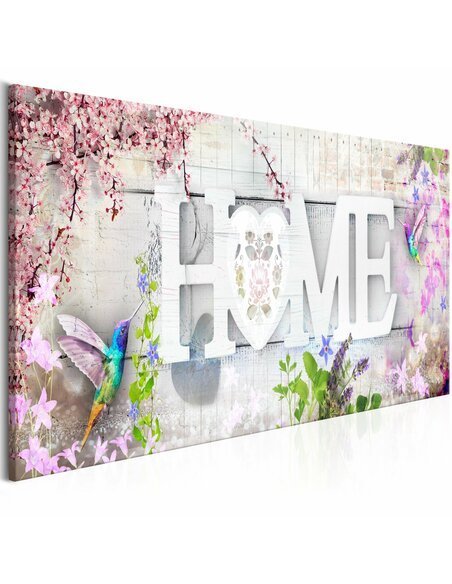 Tableau HOME AND HUMMINGBIRDS PINK NARROW 