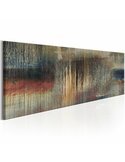 Tableau pluie de tristesse beige abstrait sur toile tendue