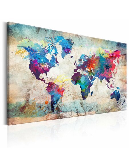 Tableau WORLD MAP COLOURFUL MADNESS 
