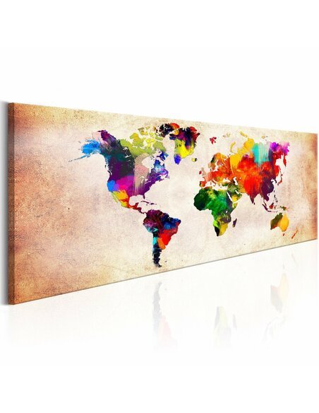 Tableau WORLD MAP COLOURFUL RAMBLE 