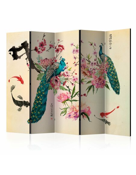 Paravent 5 volets PEACOCK LOVE II 