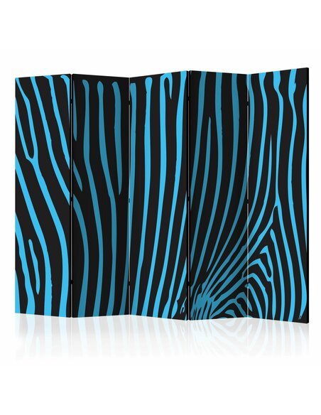 Paravent 5 volets ZEBRA PATTERN, TURQUOISE 