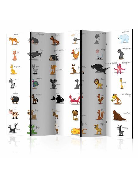 Paravent 5 volets LEARNING BY PLAYING ANIMALS 