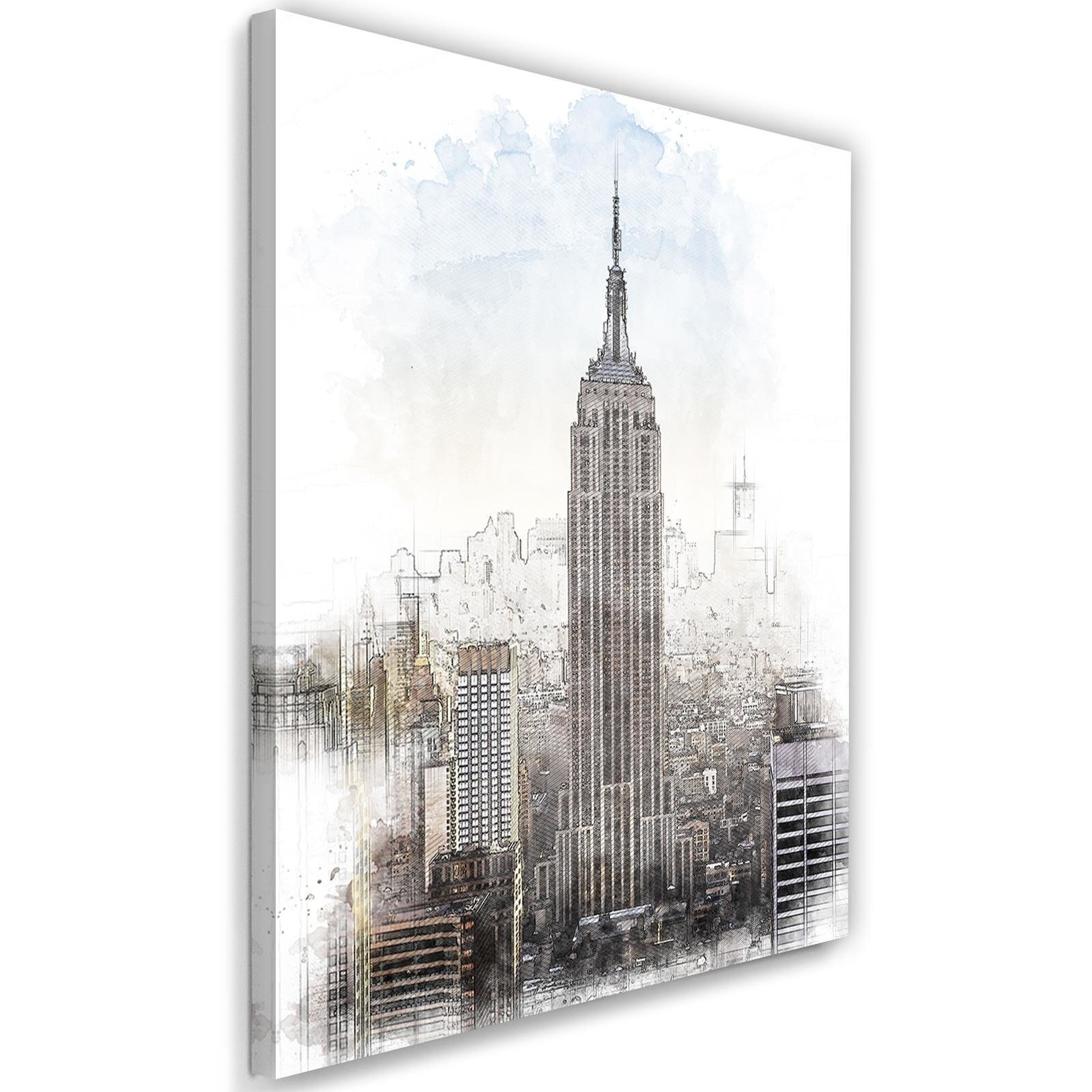 Tableau XXL New York Skyline - Forex Ou Toile Jusqu'à 3m - Design Moderne