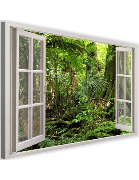 Tableau window, rain forest imprimé sur toile