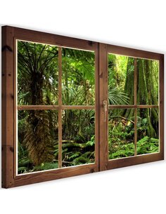 Tableau window, tropical forest imprimé sur toile